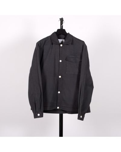 Pockets Albam Kennedy Overshirt Charcoal - Black