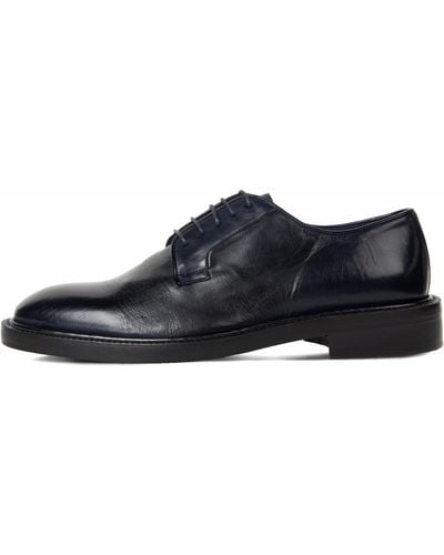Paul Smith Leather Derby Shoes Dark Navy - Blue