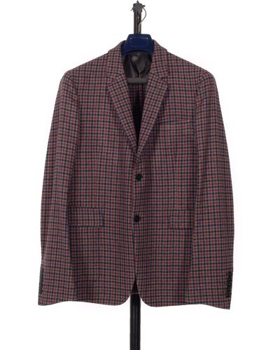 Pockets Re- Checked Cashmere Jacket Multi - Purple