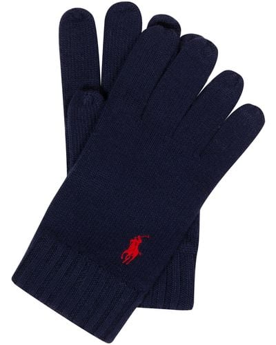 Polo Ralph Lauren Classic Logo Wool Gloves Navy - Blue