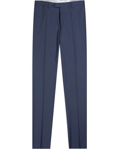Canali Hairline Striped Trouser Navy - Blue