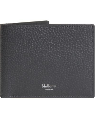 Mulberry Coin Grained Leather 8 Card Wallet Black - Grey