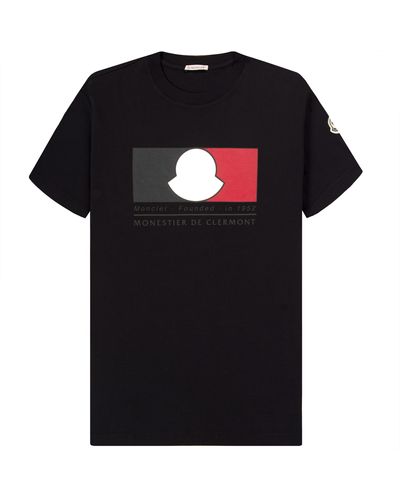 Moncler Chest Logo Printed T-shirt Navy - Black