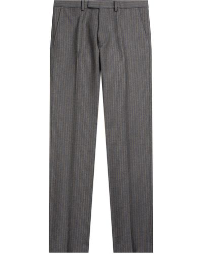 Pockets Dries Van Noten Peeler Pinstripe Tailored Trousers Grey