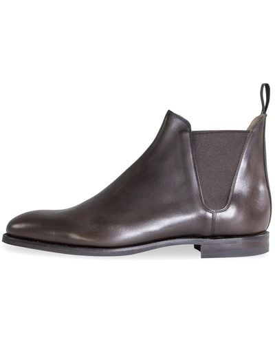 Crockett & Jones 'chelsea Viii' Burnished Calf Leather Boots Dark Brown