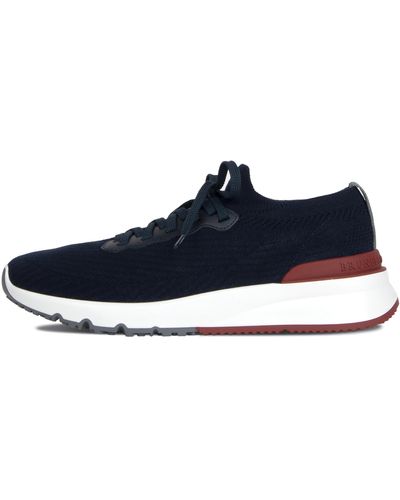 Brunello Cucinelli Knitted Technical Trainer Navy - Blue