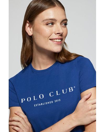 POLO CLUB T-Shirt Königsblau Mit Charakteristischem -Aufdruck