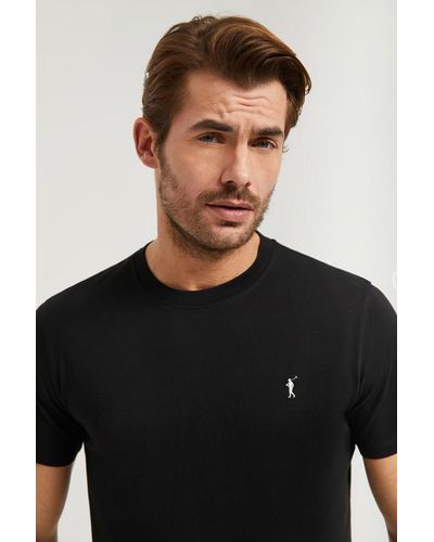 POLO CLUB T-Shirt Basique En Coton Avec Logo Rigby Go Noir