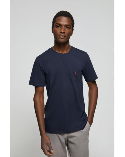POLO CLUB T-Shirt Marineblau Mit Brusttasche Und Rigby Go-Logo