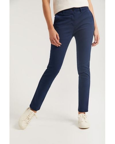 POLO CLUB Pantaloni Chino Slim Fit Blu Scuro Con Particolare
