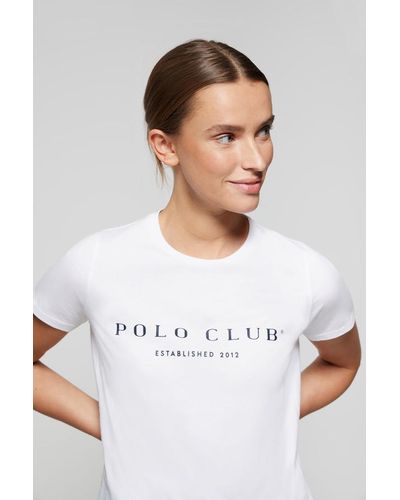 POLO CLUB Maglietta Bianca Con Print Iconico - Bianco