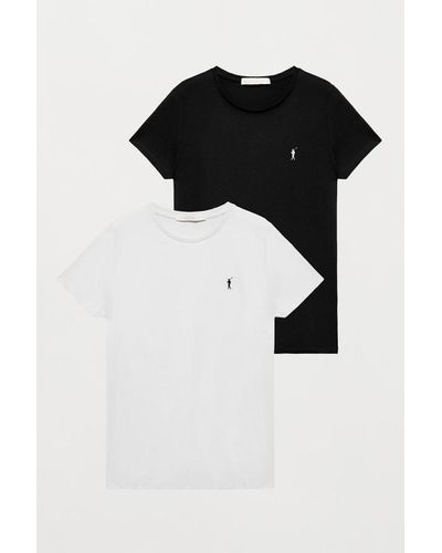 POLO CLUB Pack Mit Zwei Schlichten T-Shirts In Weiß Und Schwarz Mit Rigby Go Logo