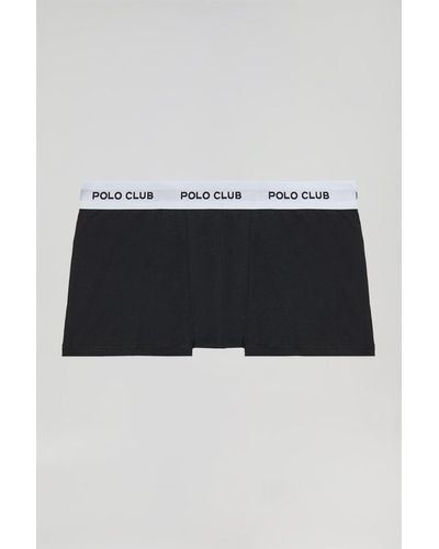 POLO CLUB Boxer Noir Et Blanc Avec Logo