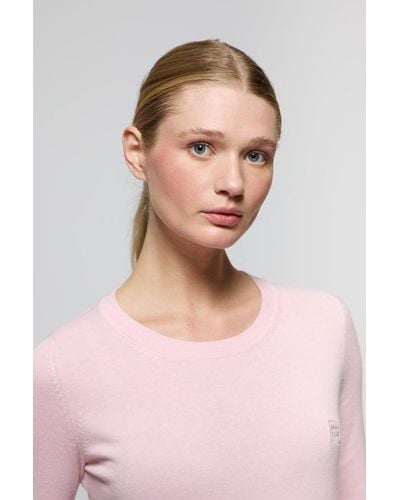 POLO CLUB Schlichter Pullover Rosa Mit Rundkragen Und Logo-Stickerei Im Gleichen Farbton - Pink