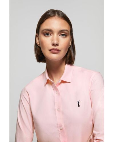 POLO CLUB Oxford-Hemd Regular Fit Rosa Mit "Rigby Go"-Logo - Pink