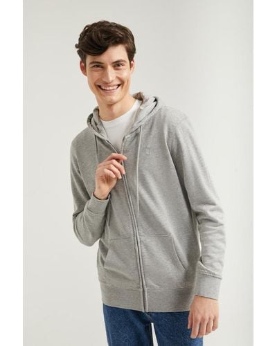 POLO CLUB Sweatshirt Grau Meliert Mit Kapuze, Reißverschluss Und Rigby Go Logo