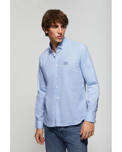 Camisa azul celeste hombre clearance