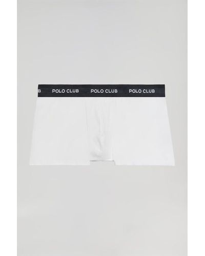 POLO CLUB Boxer Blanc Et Noir Avec Logo - Multicolore