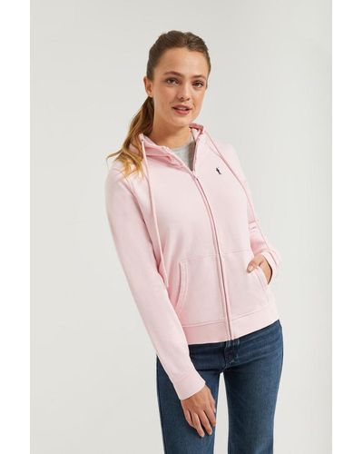 POLO CLUB Offenes Sweatshirt Rosa Mit Kapuze Und Rigby Go Logo - Pink