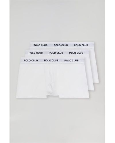 POLO CLUB Lot De Trois Boxers Blancs Avec Logo - Multicolore