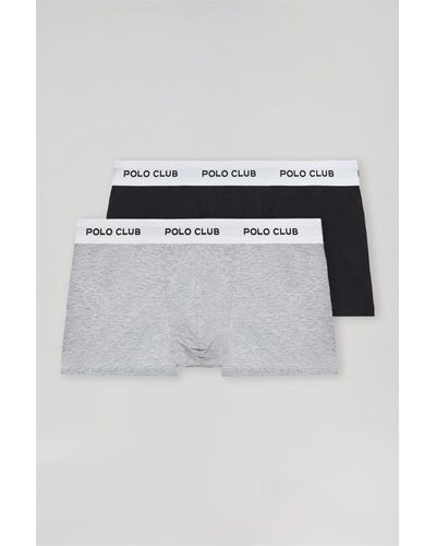 POLO CLUB Pack Mit Zwei Boxershorts Schwarz Und Grau Mit Logo