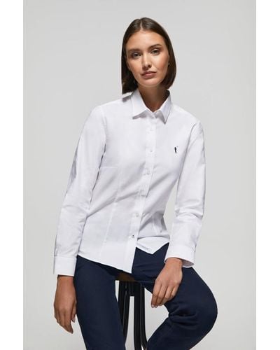 POLO CLUB Camicia Bianca Oxford Slim Fit Con Logo Rigby Go - Bianco