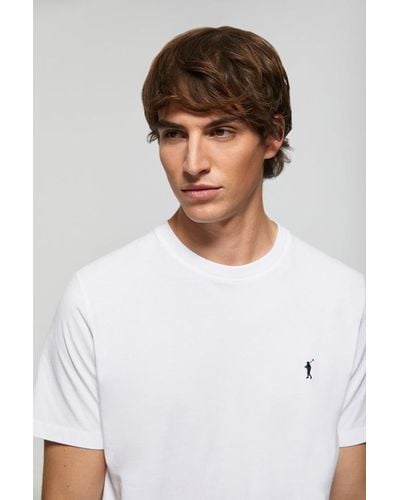 POLO CLUB T-Shirt Basique En Coton Avec Logo Rigby Go Blanc