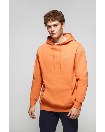 POLO CLUB Sweatshirt Orange Mit Kapuze, Taschen Und Rigby Go Logo
