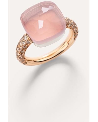 Pomellato Großer Ring Nudo Aus Rosenquarz - Pink