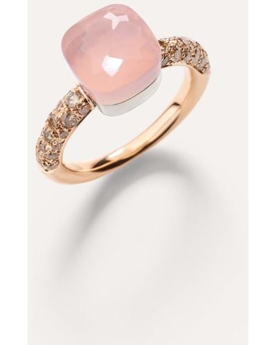 Pomellato Kleiner Ring Nudo Aus Rosenquarz - Pink