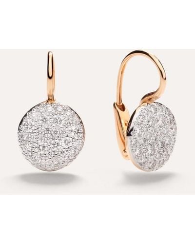 Pomellato Sabbia Earrings In Rose Gold With White Diamonds