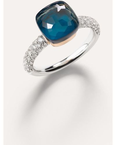Pomellato Klassischer Ring Nudo - Blau
