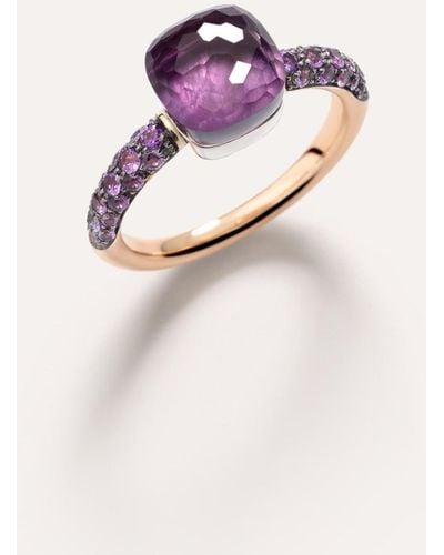 Pomellato Mixed Gold, Amethyst And Jade Nudo Ring - Purple