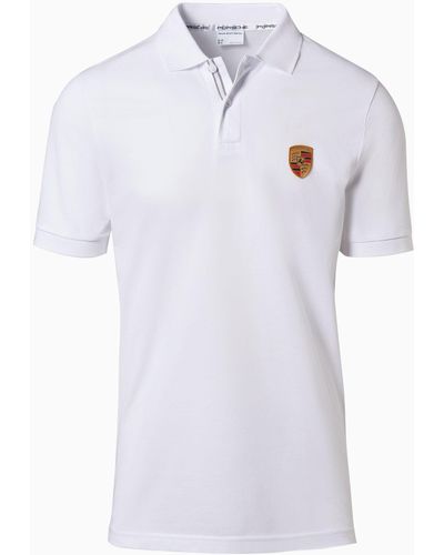 Porsche Design Polo-Shirt Wappen – Essential - Weiß