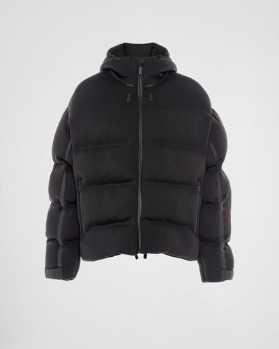 Prada Gepolsterte Jacke Aus Recyceltem Double Jersey - Schwarz