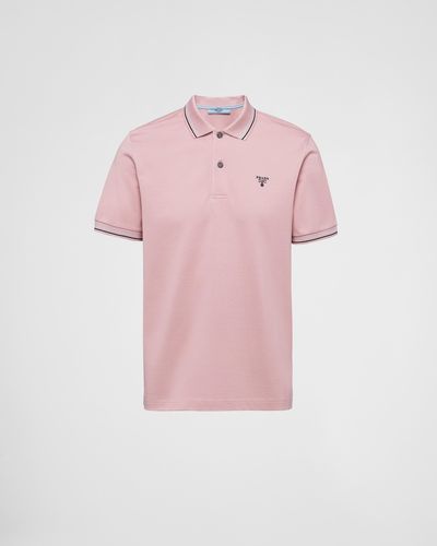 Prada Cotton Piqué Polo Shirt - Pink