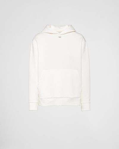 Prada Sweat-shirt À Capuche En Coton Technique - Blanc