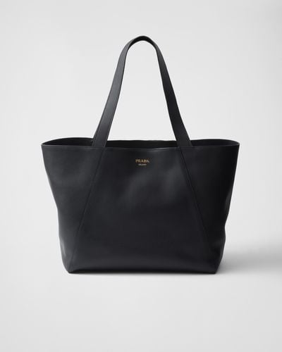 Prada Leather Tote Bag - Black