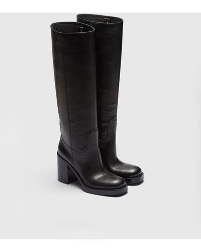 Prada Leather Boots - Black