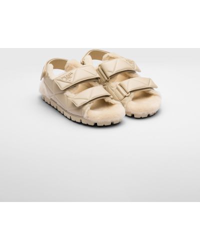 Prada Nappa Leather Sandals - White