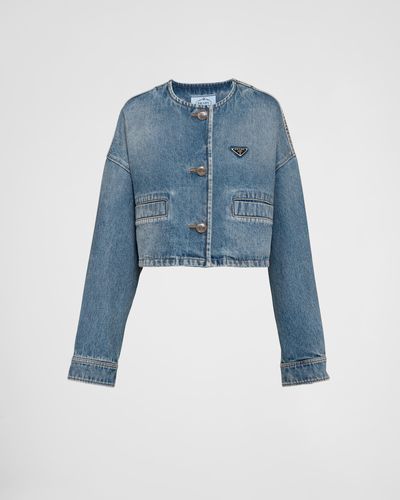 Prada Blouson En Denim - Bleu