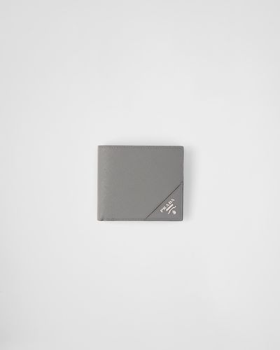 Prada Saffiano Leather Wallet - Grey