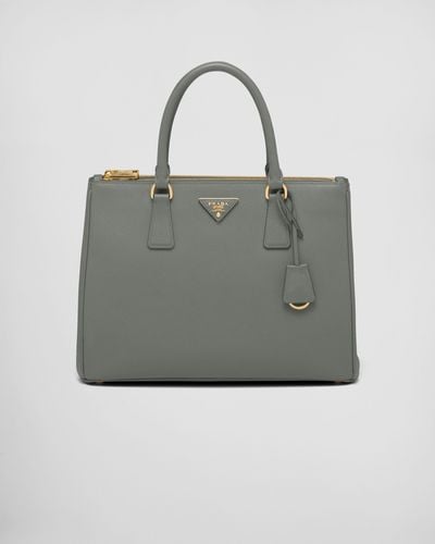 Prada Large Galleria Saffiano Leather Bag - Gray