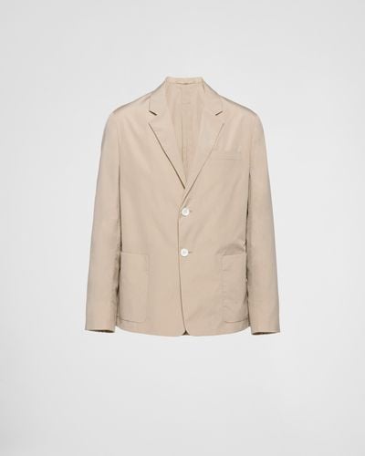Prada Single-Breasted Cotton Jacket - Natural