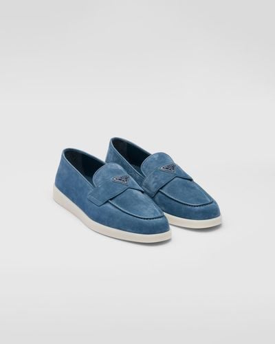 Prada Suede Loafers - Blue