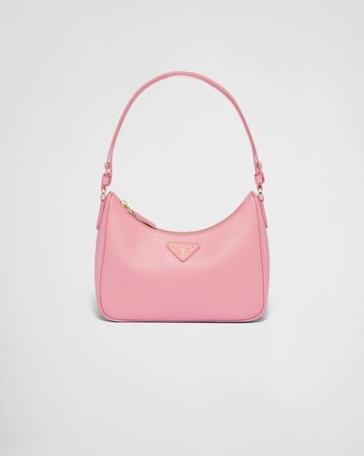Prada Re-edition Saffiano Leather Mini Bag - Pink
