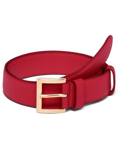 Prada Cintura In Saffiano - Rosso