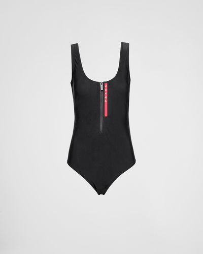 Prada Stretch Jersey One-Piece Swimsuit - Black
