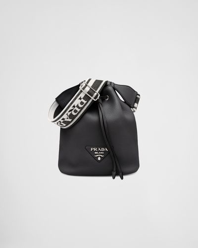 Prada Sac Seau En Cuir - Noir