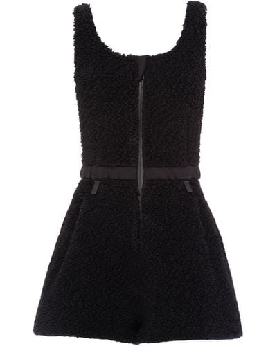 Prada Short Double Fleece Jumpsuit - Black
